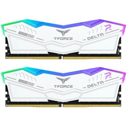 Kit dual memorie RAM Team Group Delta RGB, Capacitate DDR5 32GB (2x 16 GB), Frecventa 6000 MHz, CL 30, Alb