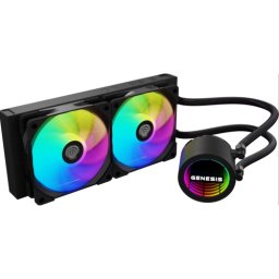 Cooler CPU Genesis Hydria 240 aRGB, 2 x 120 mm, 500 - 1550rpm, Negru