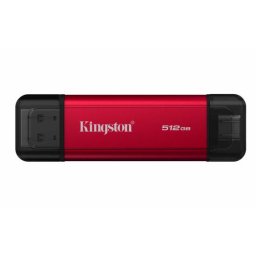 SSD Kingston Dual Portable 512GB, USB A, USB-C, Rosu