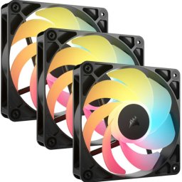 Ventilatoare Carcasa Corsair RS120-R Reverse, ARGB, 3x 120mm, Negru
