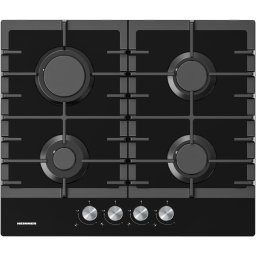 Plita incorporabila Heinner HBH-M421IRFGBK, Gaz, 4 arzatoare, Gratar fonta, Aprindere electrica, Dispozitiv de siguranta, 60 cm, Sticla neagra