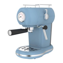 Espressor manual Fram FEM-D15RBL, 1100 W, Rezervor 1.2 l, 15 bar, boiler aluminiu turnat, filtru inox pentru 1/2 cesti, sistem spumare de inalta presiune, tava scurgere detasabila, protectie supraincalzire, Albastru