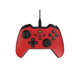 Gamepad Genesis Mangan 300, USB-C, 19 butoane, Vibratii, PC/Android/Nintendo Switch, Rosu