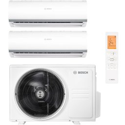 Aparat de aer conditionat multi-split Bosch Seria 2000, 9000 + 12000 BTU, unitate externa 18000 BTU, Clasa A++/A+, Alb