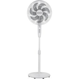 Ventilator cu picior Heinner HSF-M750M-WH, 50W, 7 palete, timer: 2h, control mecanic, functie oscilatie 85°, 3 trepte de viteza, inaltime ajustabila, inaltime max: 130cm, alb