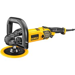 Masina de polisat DeWalt DWP849X-QS, 1250 W, 230 mm diametru disc, M14 sistem prindere + taler velcro + husa din lana + maner tip toarta + maner lateral orizontal, Negru-Galben