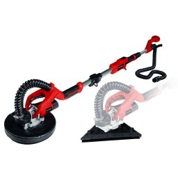 Slefuitor pentru pereti, tavane, plafoane si rigips (polizor pereti) cu brat telescopic Einhell TE-DW 225 X, 750 W, 1800 RPM, 225 mm diametru disc + 6 discuri de slefuire + cutie transport, Rosu-Negru