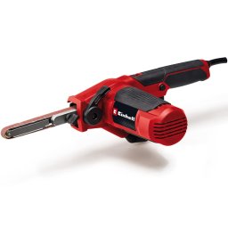 Slefuitor cu banda Einhell TC-BF 500 E, 500 wati, viteza de pana la 1.700 m/min, aspirare integrata a prafului, sistem electronic de viteza, inclus 6x benzi de slefuit, Negru-Rosu