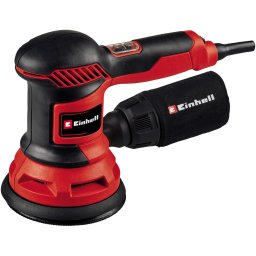 Slefuitor rotativ Einhell TC-RS 425 E, 425 W, disc de slefuit Ø 125 mm, viteza max. de vibratii 26.000 rpm, circuit rezonant 2, 5 mm, inclus disc abraziv 1x P60, P80, P120 fiecare, Negru-Rosu