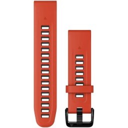 Curea ceas smartwatch Garmin, 20mm, QuickFit, Silicon, Flame Red/Graphite