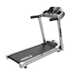 Banda alergare electrica Orion Fit 100, motor 2 CP, Bluetooth Fitshow, programe presetate, greutate maxima utilizator 100 kg, inclinare manuala, pliabila, senzori puls, 0.8-12km/h, Negru-Gri