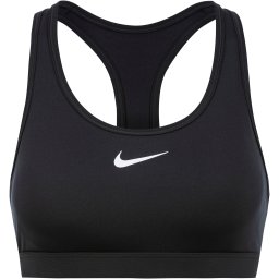 NIKE Sutien sport 'SWOOSH' negru / alb