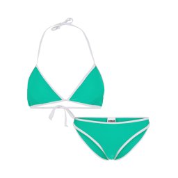 Urban Classics Costum de baie două piese verde / alb