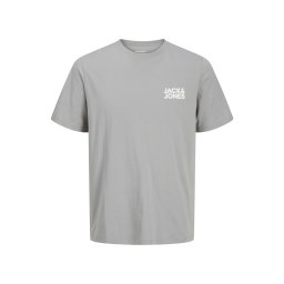 Jack & Jones Plus Tricou 'JJECorp' gri / alb