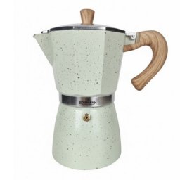 Cafetiera moka Bohmann BH 9303, 150 ml, 3 cesti, Supapa de siguranta, Aluminiu, Bej