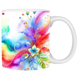 Cana cu flori in acuarela