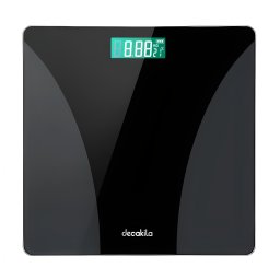 Cantar Digital Uman 180kg cu Afisaj Temperatura si Putere , Sticla Rezistenta, Design Compact