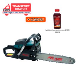Motofierastrau 6580 Poland , 3 CP, 50 cm ³ + cadou 1 sticla Ulei pentru Amestec 2T Rosu 500ml Bervas