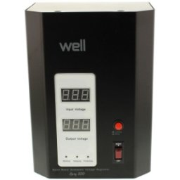 Stabilizator Automat de Tensiune cu Servo Motor Montabil pe Perete, 500VA / 300W, Negru, Well