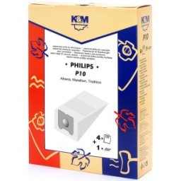 Sac Aspirator Philips Athena, Hartie, 4 x Saci + 1 x Filtru, K&M