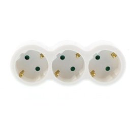 Stecher Triplu cu Contact Protectie, 3 X Schuko, Well