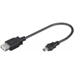 Cablu Adaptor USB 2.0 A Mama - Mini USB 5pini Tata, 0.2m, Goobay