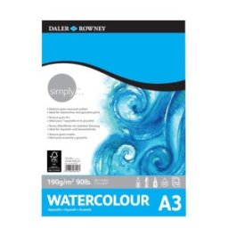 Bloc Acuarela Simply Daler Rowney, 29.7 x 42 cm, 190 g/mp