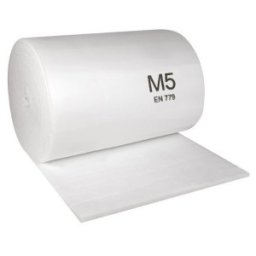 Material Filtrant pentru Tavanul Cabinelor de Vopsit, Clasa Filtrare M5, Alb, 2m x 20m, 300 gr/m2