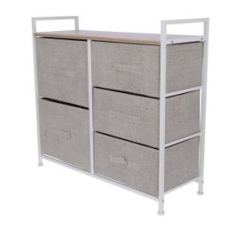 Comoda cu 5 Sertare, Crem, 83 x 29 x 77 cm, Blueberg TB72