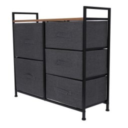 Comoda cu 5 Sertare, Gri, 83 x 29 x 77 cm, Blueberg TB72