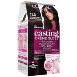 Vopsea de Par Semi-Permanenta fara Amoniac L'Oreal Paris Casting Creme Gloss 323 Ciocolata Neagra, 180 ml