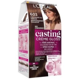 Vopsea de Par Semi-Permanenta fara Amoniac L'Oreal Paris Casting Creme Gloss 603 Ciocolata cu Vanilie, 180 ml