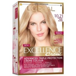 Vopsea de Par Permanenta cu Amoniac L'Oreal Paris Excellence Creme 10.21 Blond foarte Deschis Perlat, 192 ml