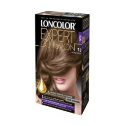 Vopsea de Par Permanenta Loncolor Expert Oil Fusion 7.0 Blond Mediu, 100 ml