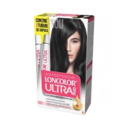 Vopsea de Par Permanenta Loncolor Ultra Max, 1 Negru, 200 ml