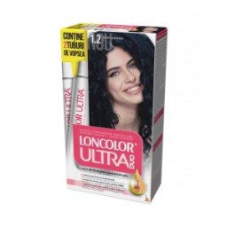 Vopsea de Par Permanenta Loncolor Ultra Max 1.2 Negru Albastru, 200 ml