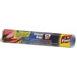 Pungi pentru Congelator Fino, 3 l, 50 Bucati/Rola, cu Sistem pentru Inchidere, 27 x 30 cm