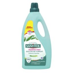 Solutie Dezinfectant Pardoseli Sanytol cu Parfum de Eucalipt 1 l + 200 ml
