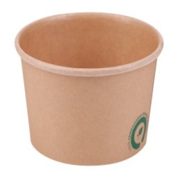 Boluri Biodegradabile, Compostabile PLA Kraft, Diametru 115 mm, 480 ml, 25 buc