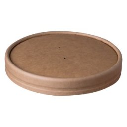 Capace Biodegradabile, Compostabile de Carton, PLA Kraft, Diametru 150 mm, 18 buc
