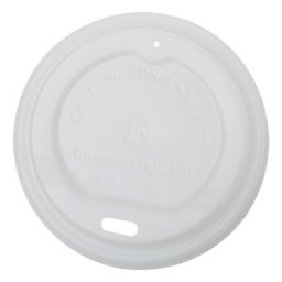 Capace Biodegradabile, Compostabile, Albe, Diametru 80 mm, 100 buc