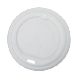 Capace Biodegradabile, Compostabile, Albe, Diametru 90 mm, 100 buc