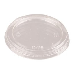Capace Biodegradabile, Compostabile, PLA Plate, fara Gaura, Transparente, 76 mm, 50 buc