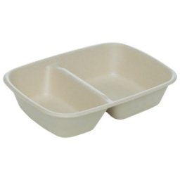 Caserole Biodegradabile, Compostabile 2 Compartimente, Natur, 23x16 cm, 900 ml, 50 buc