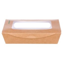 Cutii Biodegradabile de Carton, Fereastra, Kraft, 204x142x60 mm, 200 buc