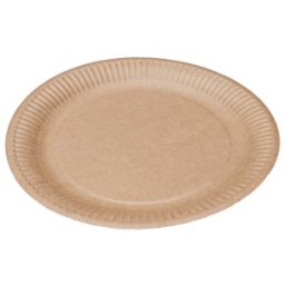 Farfurii Biodegradabile, Compostabile de Carton, Rotunde, Kraft, 23 cm, 12 buc