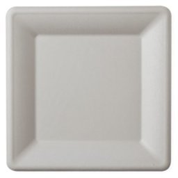 Farfurii Biodegradabile, Compostabile, Patrate, Albe, 15 cm, 50 buc