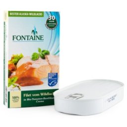 File de Somon Salbatic in Sos de Rosii Bio si Sos de Busuioc, Fontaine, 200 g