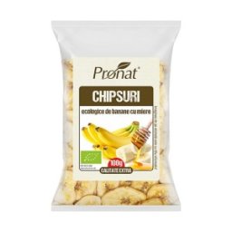 Chipsuri Bio de Banane cu Miere, 100 g