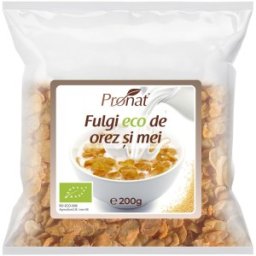 Fulgi Bio de Orez si mei, 200g